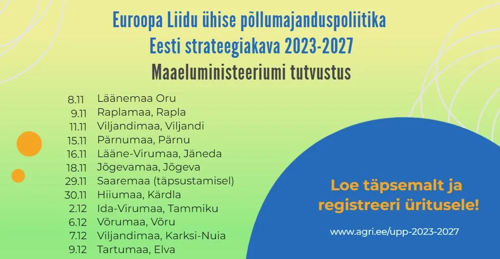 ühise põllumajanduspoliitika strateegiakava tutvustusüritused